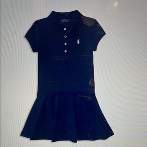 Polo by Ralph Lauren Navy Girls' Polo Dress with Embroidered Pony